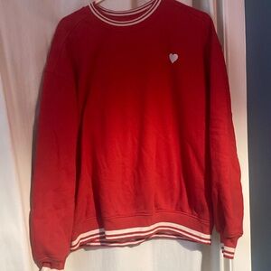 Like New-Goodfellow red heart crew sweatshirt